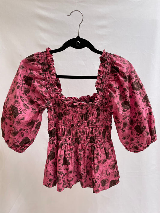 BLUSA ROSA FLORES GANNI