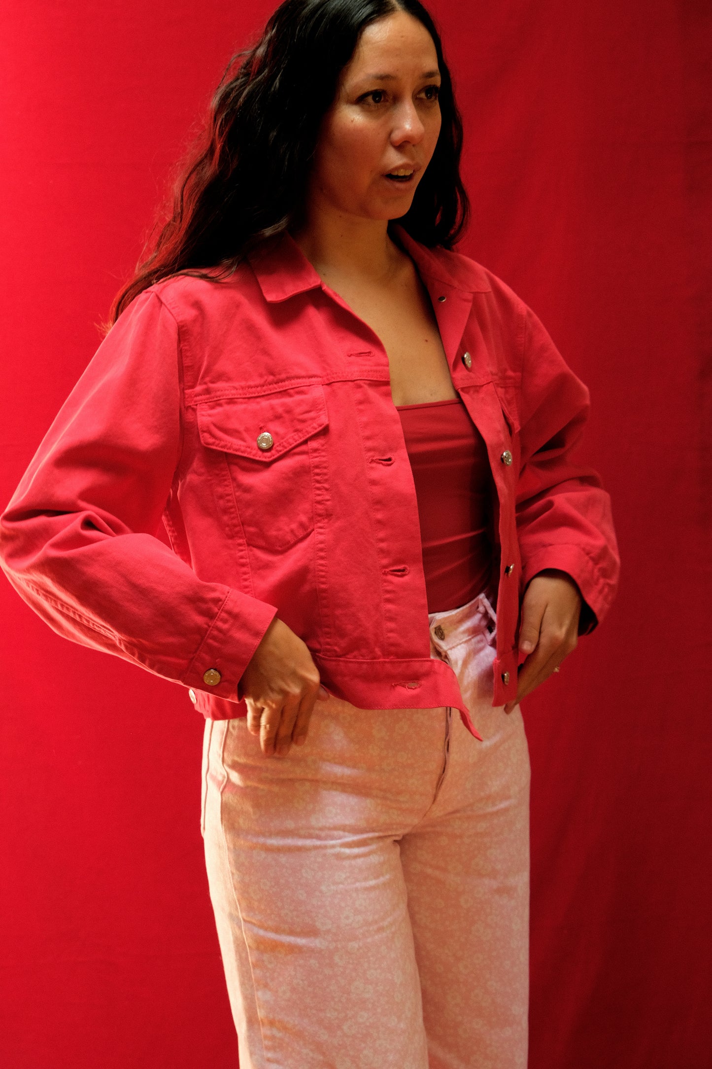 CHAQUETA ROJA DENIM